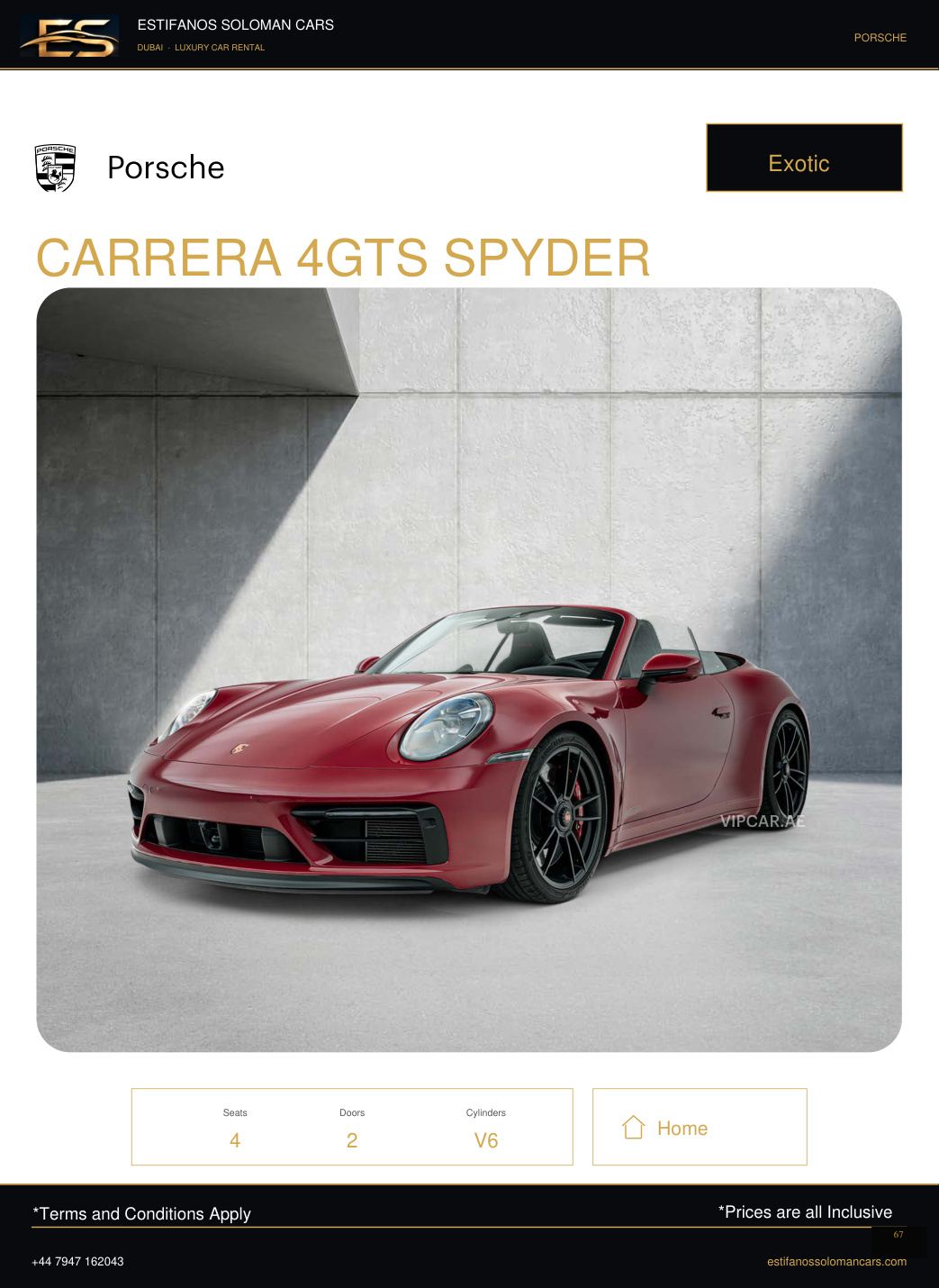 Porsche CARRERA 4GTS SPYDER