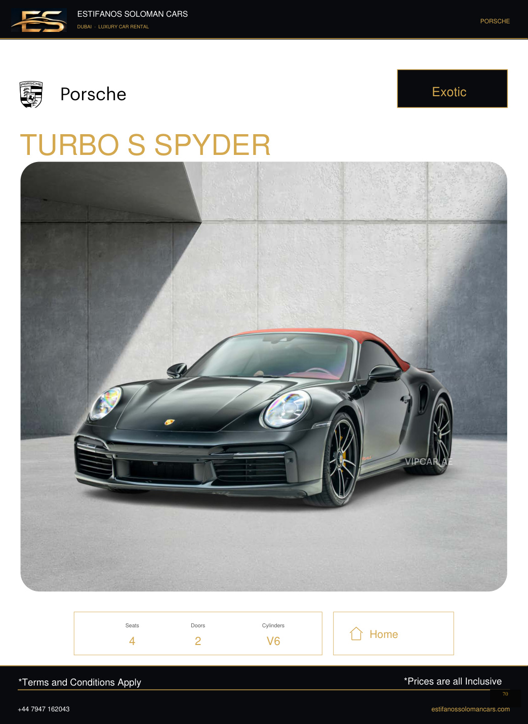 Porsche TURBO S SPYDER